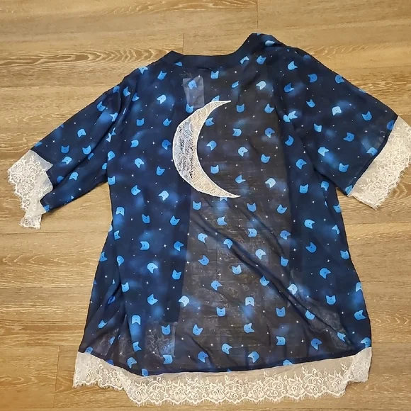 NWT SAILER MOON X TORRID 3X Blue Moon Top with Lace Trim - Picture 1 of 7